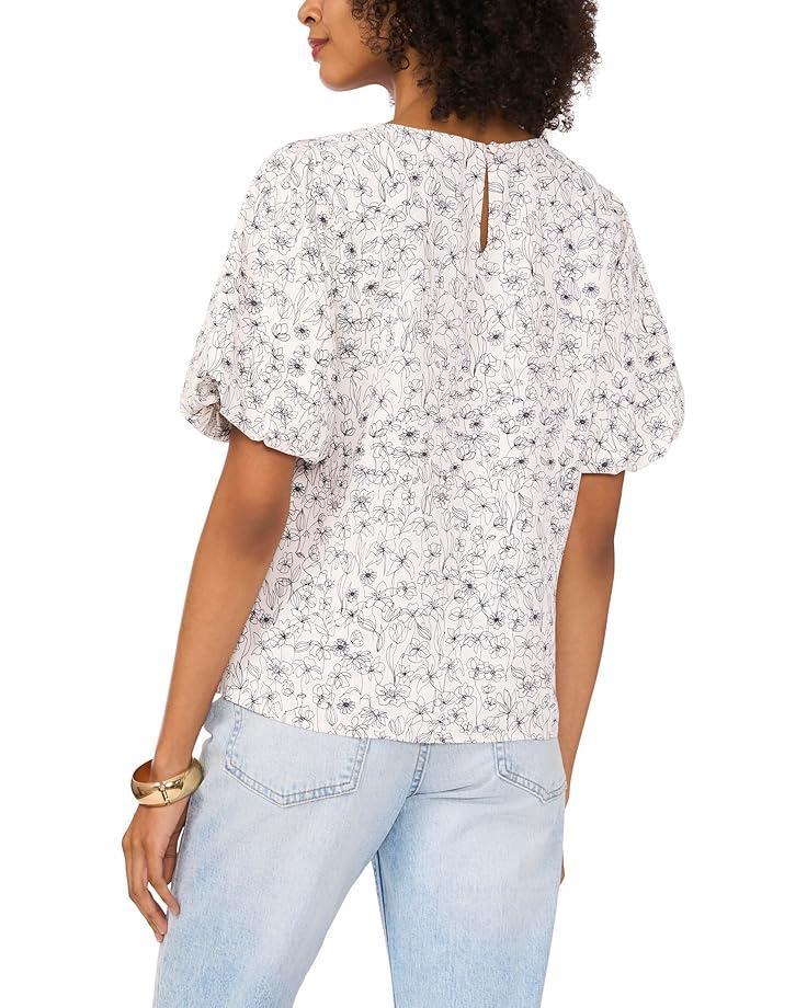 3/4 Sleeve Ruffled V-Neck Blouse Product Image