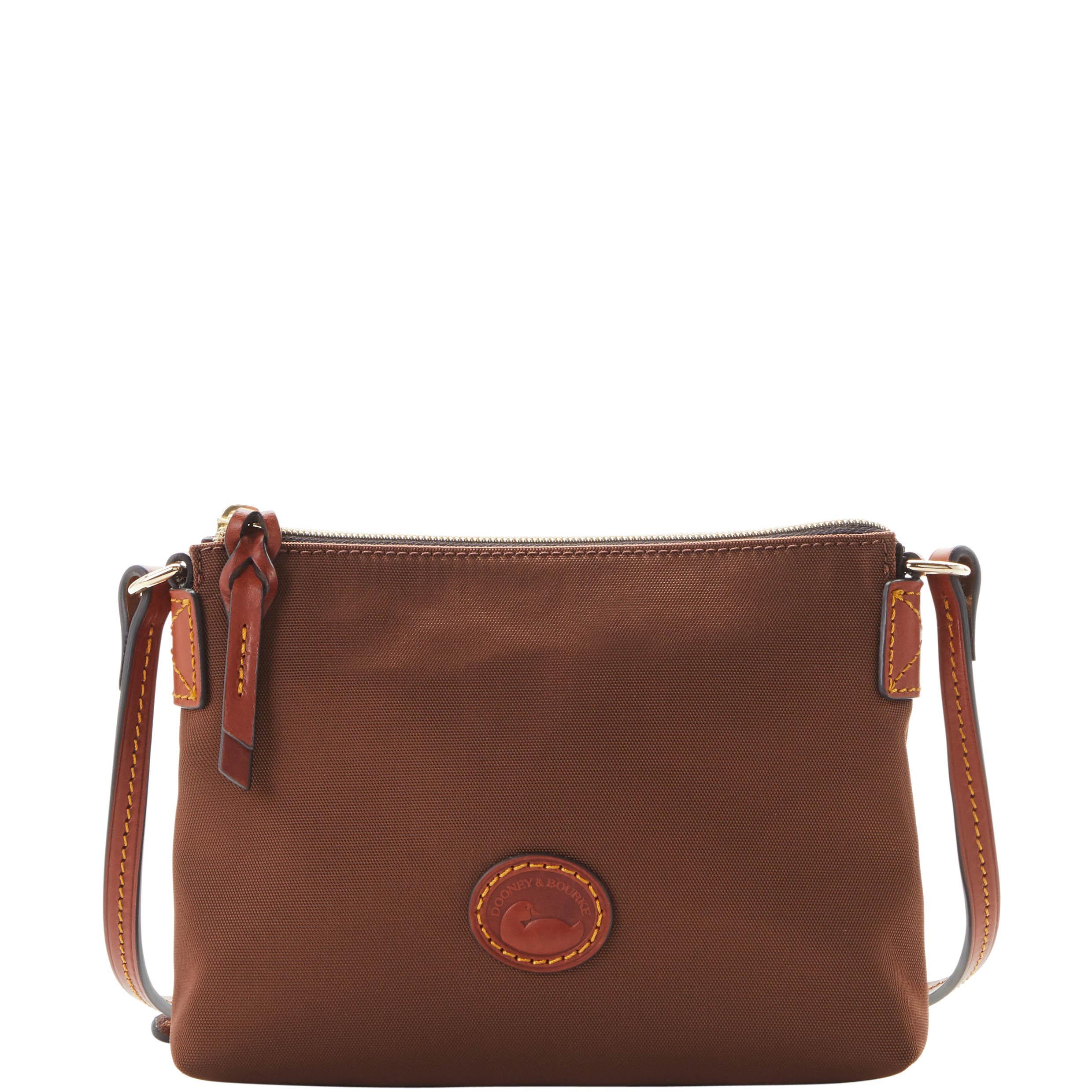 Dooney & Bourke Womens Nylon Fabric Crossbody Pouchette Bag in Brown Product Image