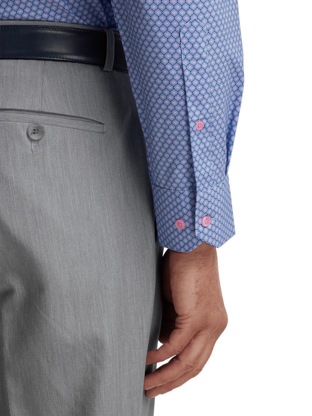 Performance Stretch Geometric Casual Shirt - Blue/pink Product Image