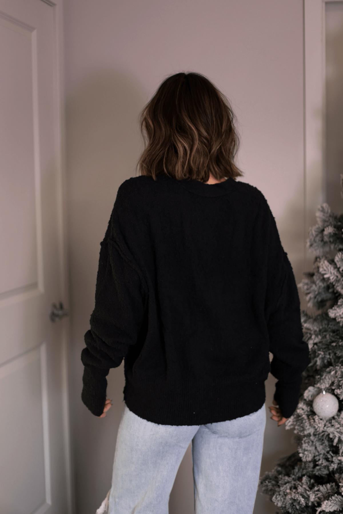 Free People Black Found My Friend Cardigan - FINAL SALE Female Product Image