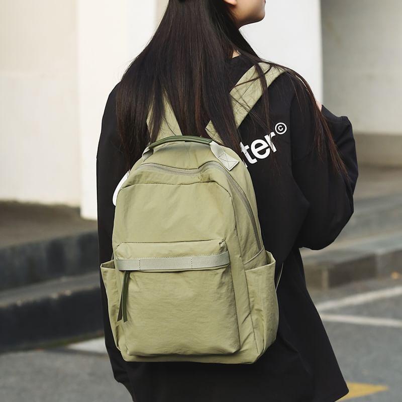 Plain Multi-Pocket Backpack Product Image
