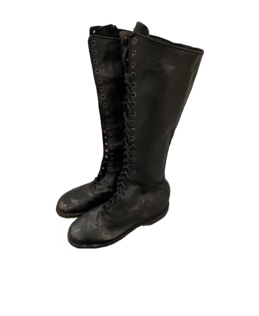 GUIDI Stitching Design High Boots In Black Product Image
