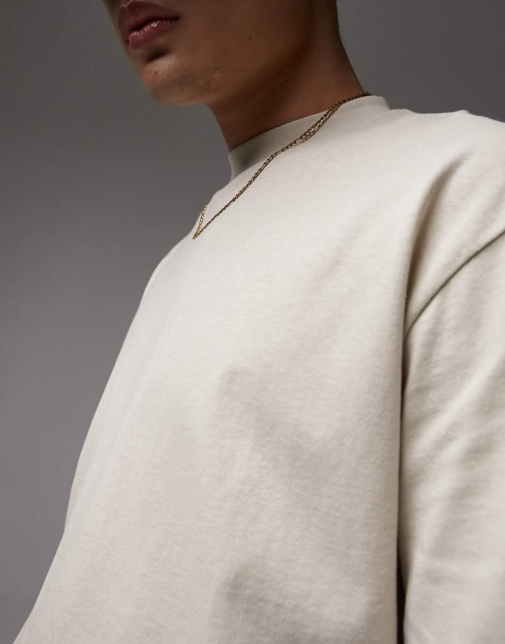 Topman oversized fit t-shirt in stone Product Image