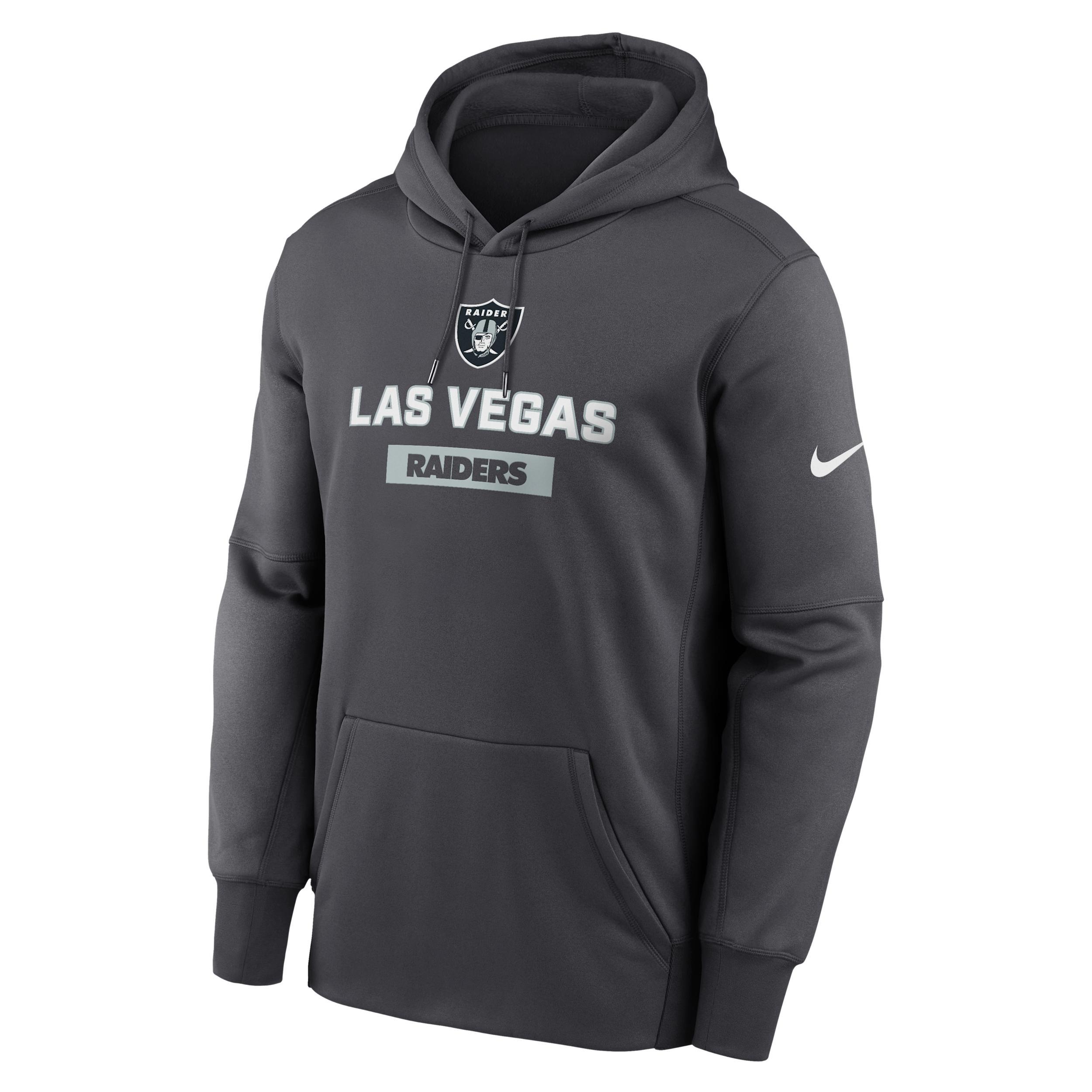 Men's Las Vegas Raiders Toss Sweep Menâs Nike Therma NFL Pullover Hoodie Product Image