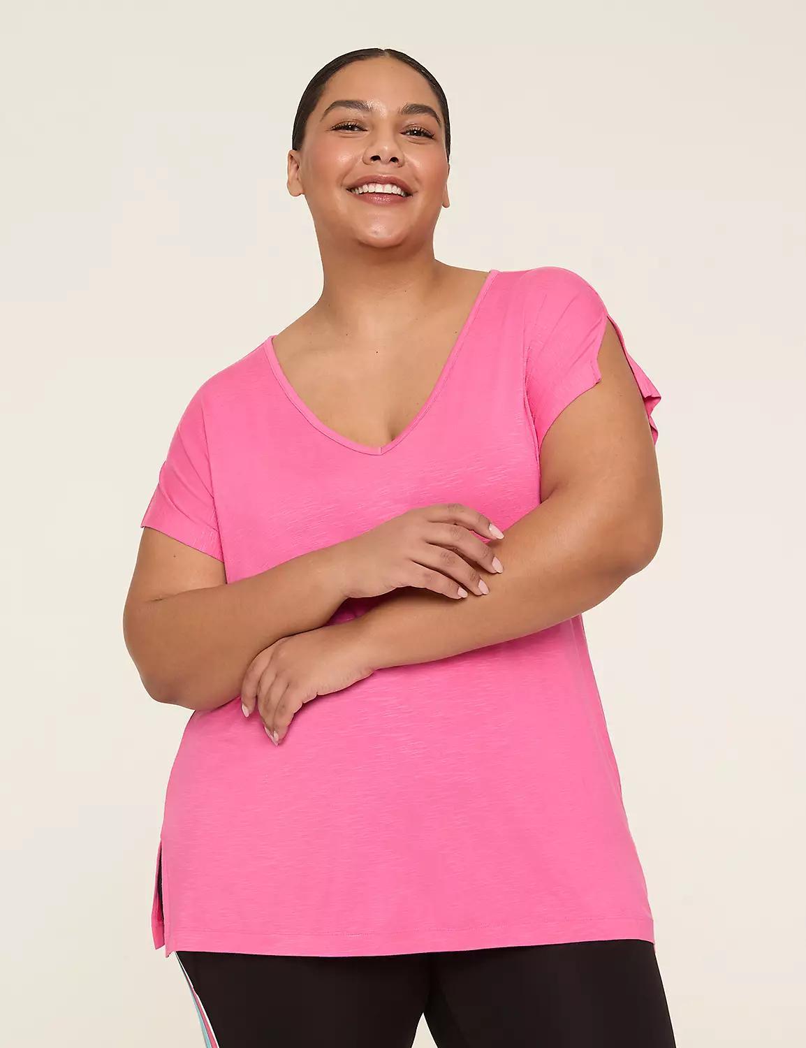 V-Neck Cold-Shoulder Top Product Image