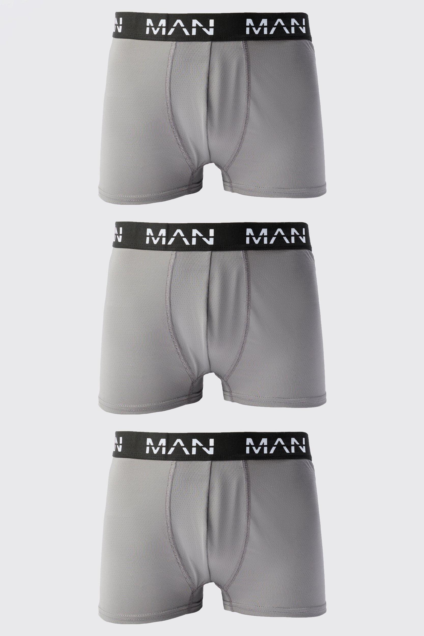 Mens Man Active Performance Boxer 3 pack - Grey Product Image