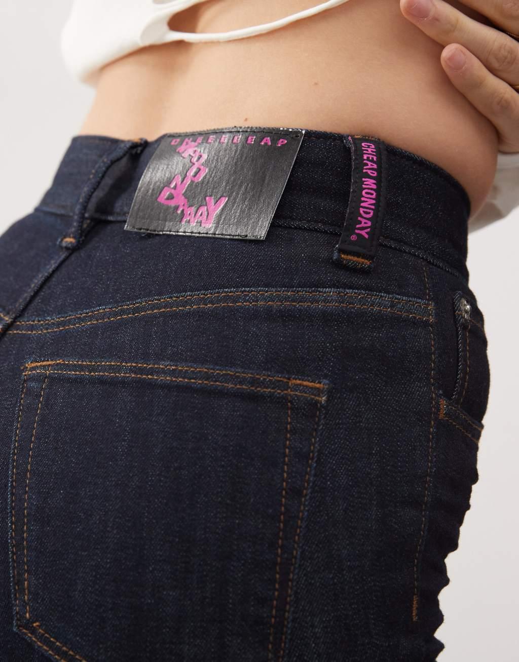 Cheap Monday Sleezie High waist super stretch skinny jeans in indigo rinse wash Product Image