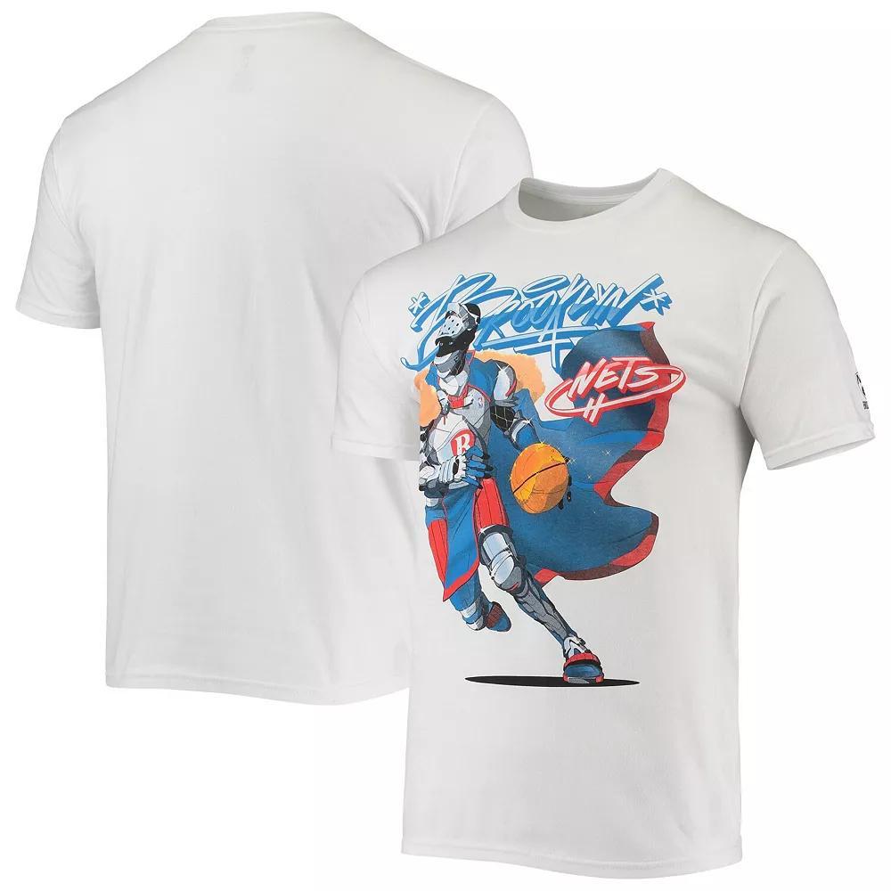 Men's NBA x McFlyy White Brooklyn Nets Identify Artist Series T-Shirt, Size: XL Product Image