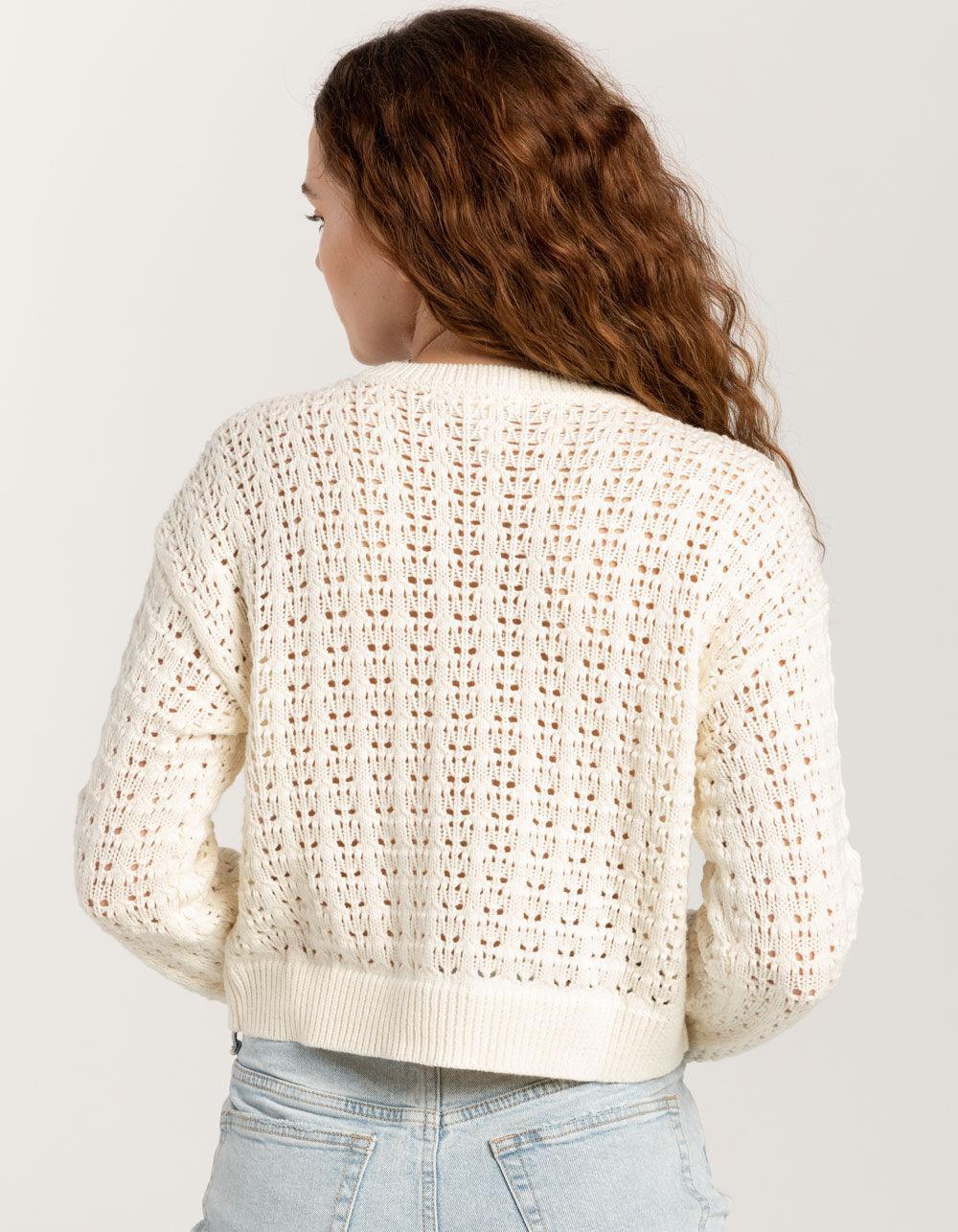 FULL TILT Open Weave Womens Sweater - CREAM Product Image
