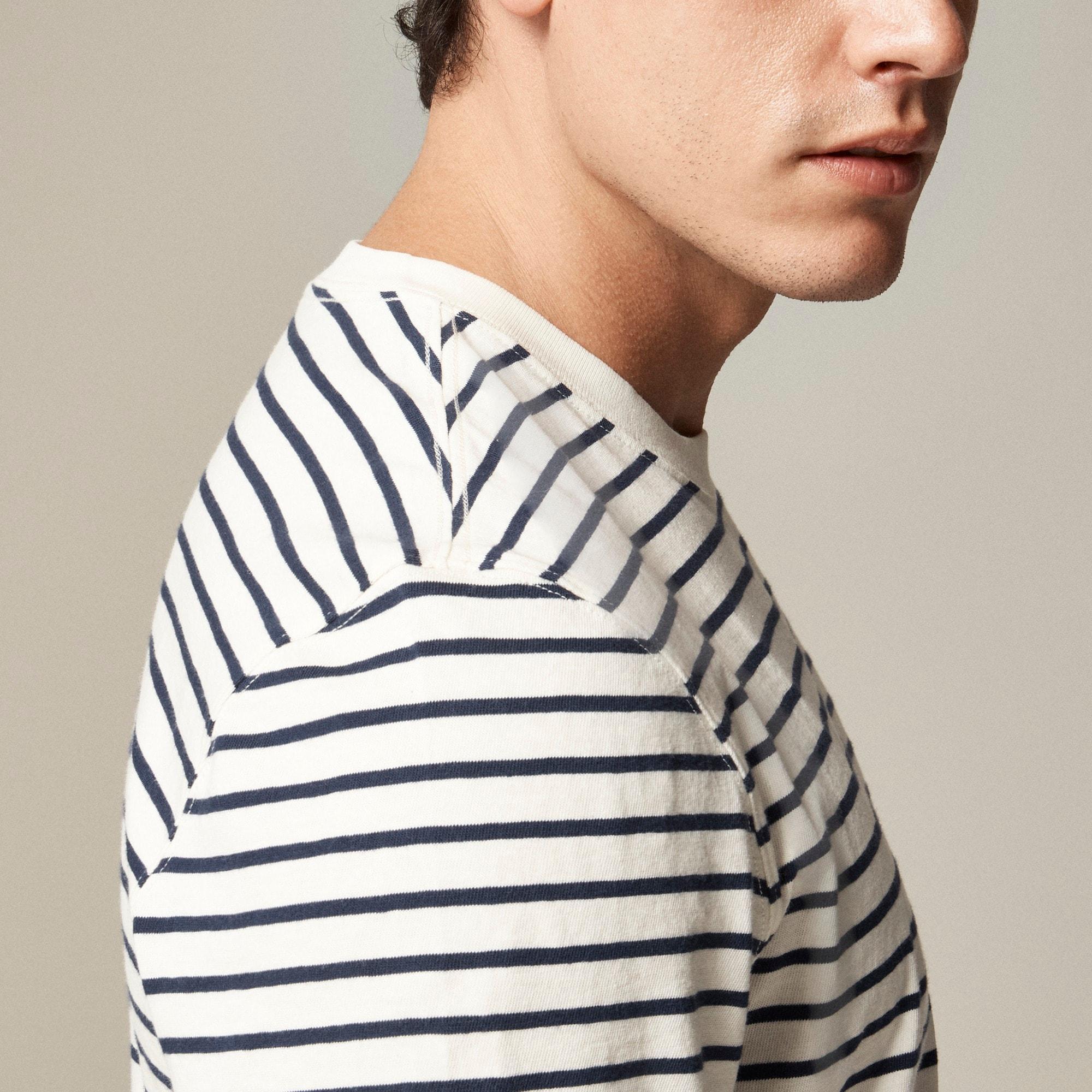 Vintage-wash cotton T-shirt in stripe Product Image