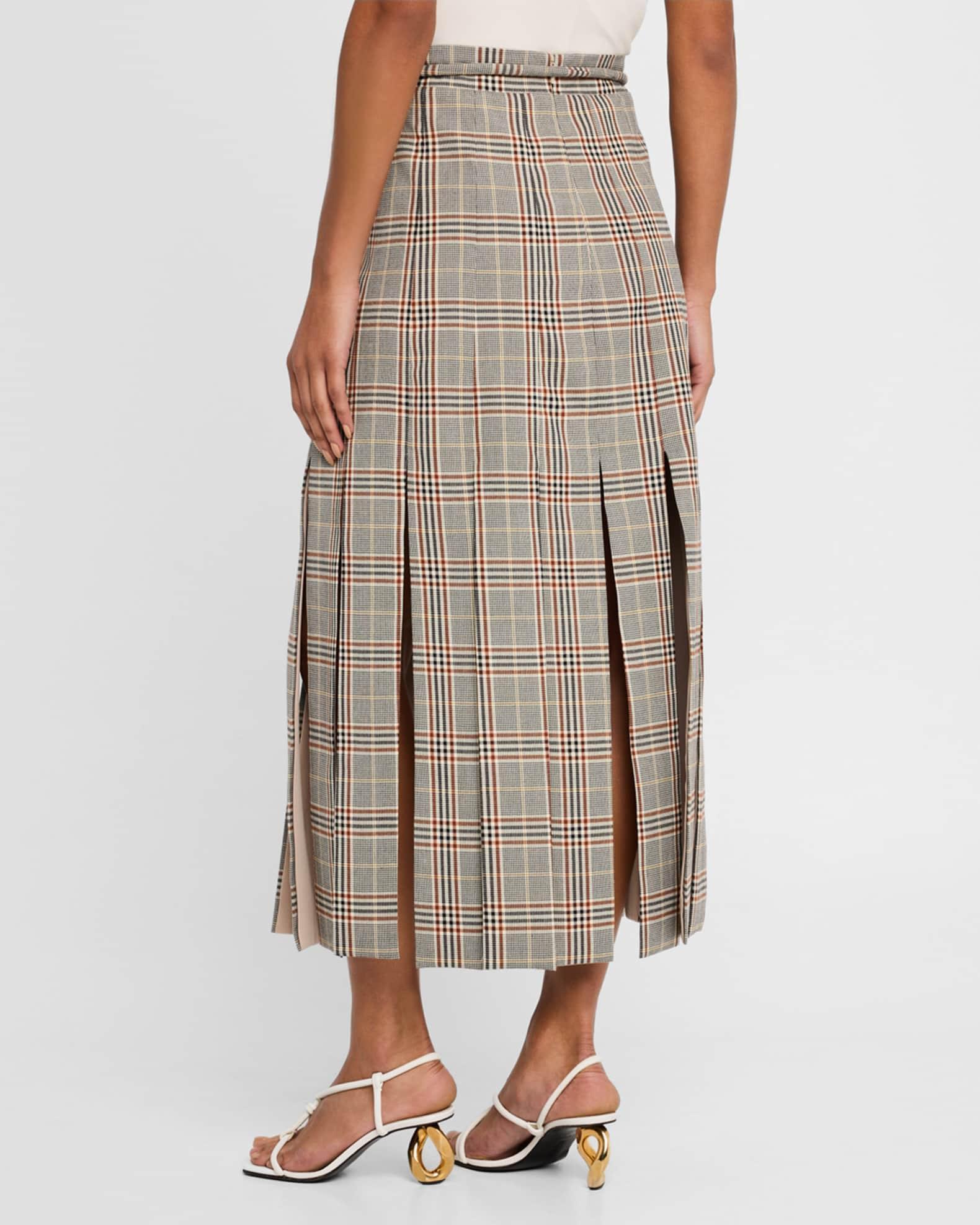 Flora Plaid Split-Hem Skirt Product Image
