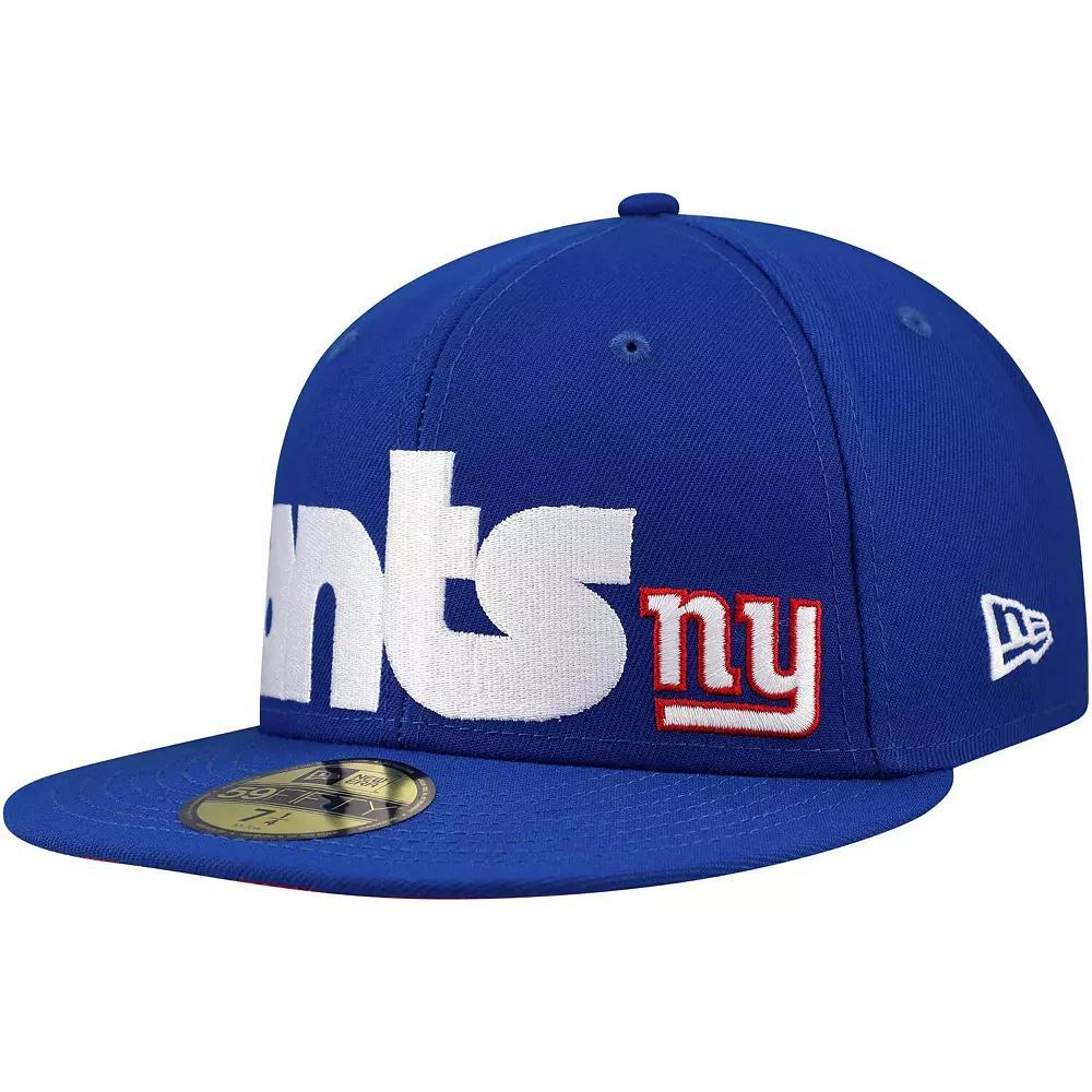 Men's New Era Royal New York Giants Checkered Undervisor 59FIFTY Fitted Hat, Size: 7 1/8, Blue Product Image