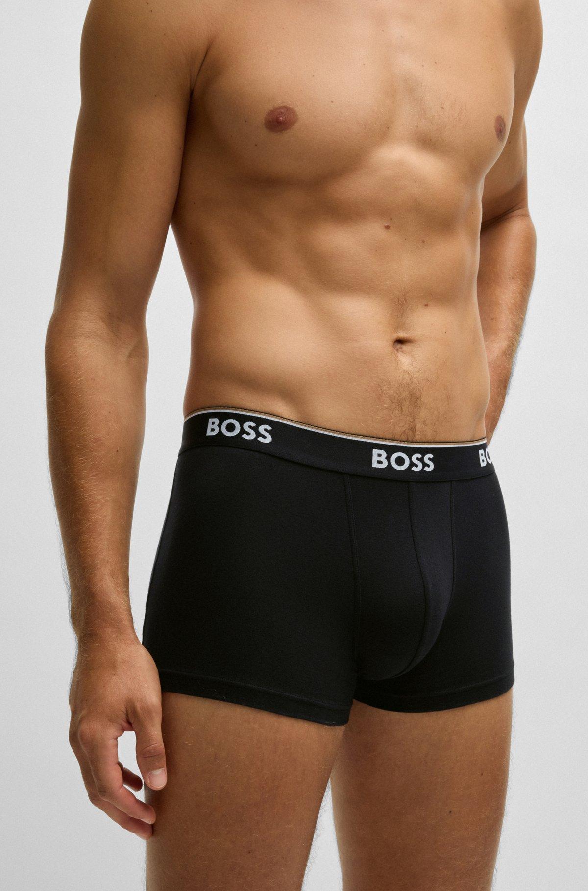 Three-pack of stretch-cotton trunks with logo waistband Product Image