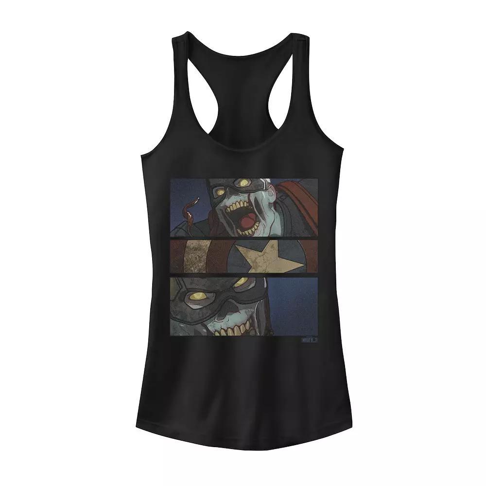 Juniors' Marvel What If Captain America Zombie Panels Tank Top, Girl's, Size: Large, Black Product Image