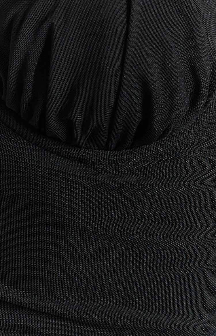 Long Island Black Midi Mesh Dress Product Image