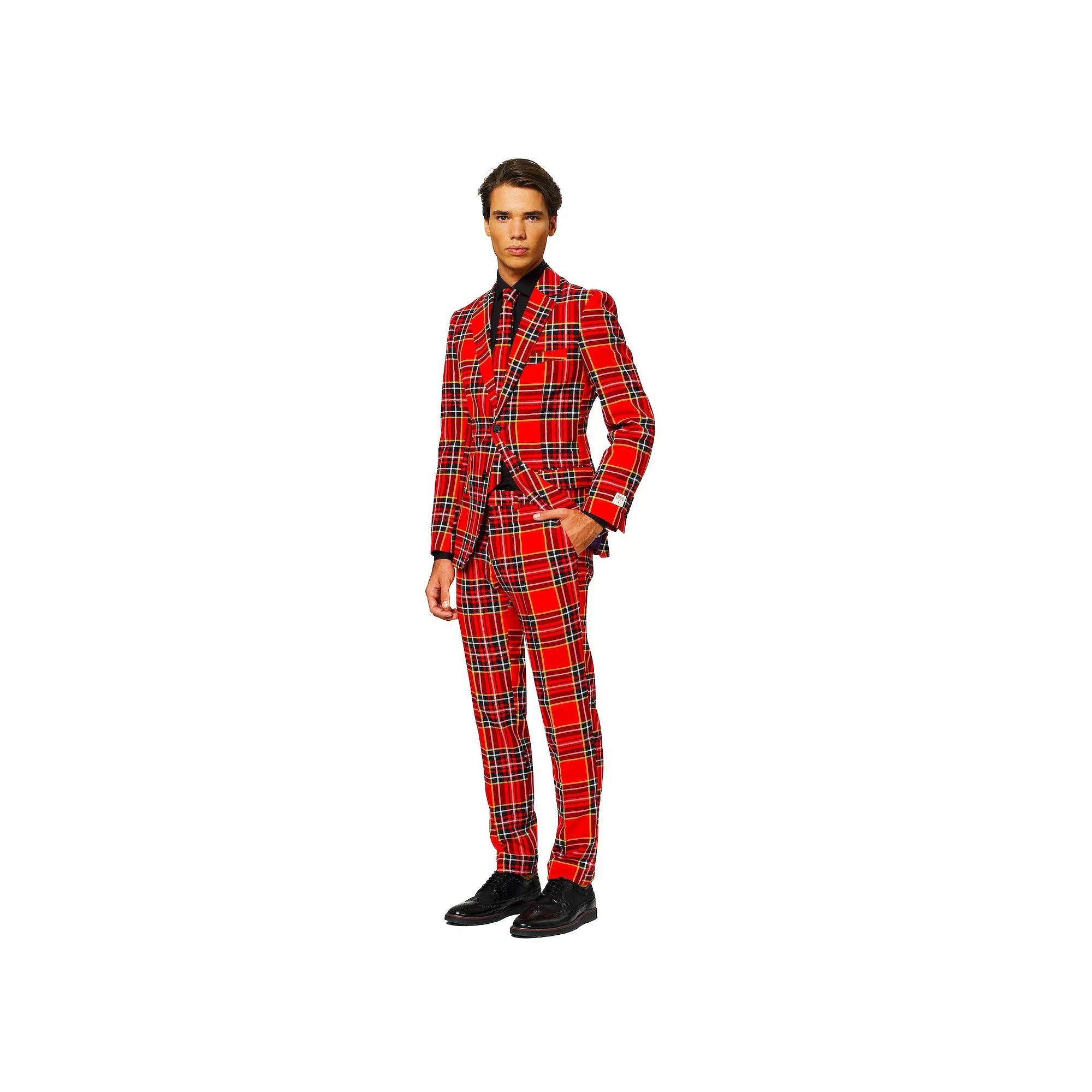 Men's OppoSuits Slim-Fit Novelty Suit & Tie Set, Size: 46 - Regular, Lumberjack Plaid Product Image