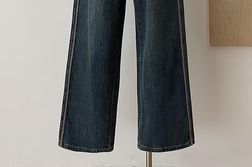 High Rise Washed Wide Leg Jeans Product Image