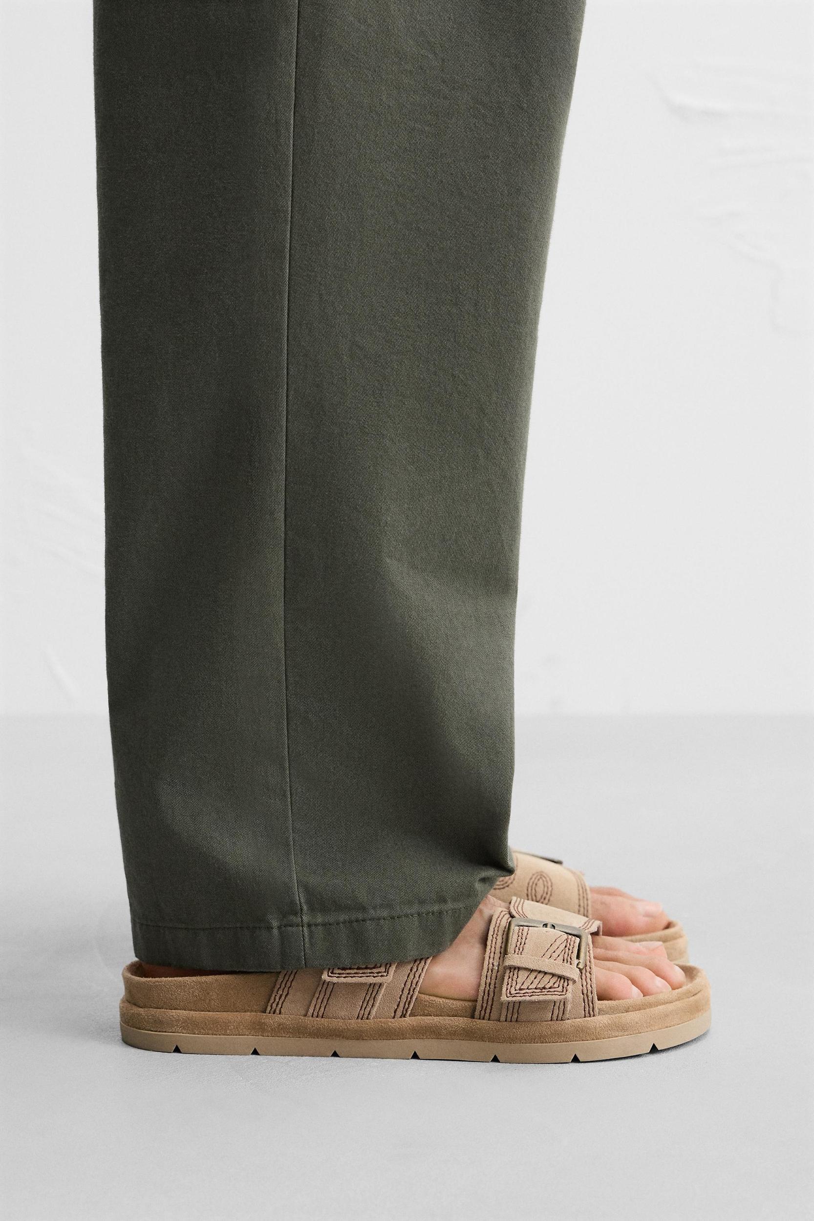 DOUBLE STRAP LEATHER SANDALS Product Image