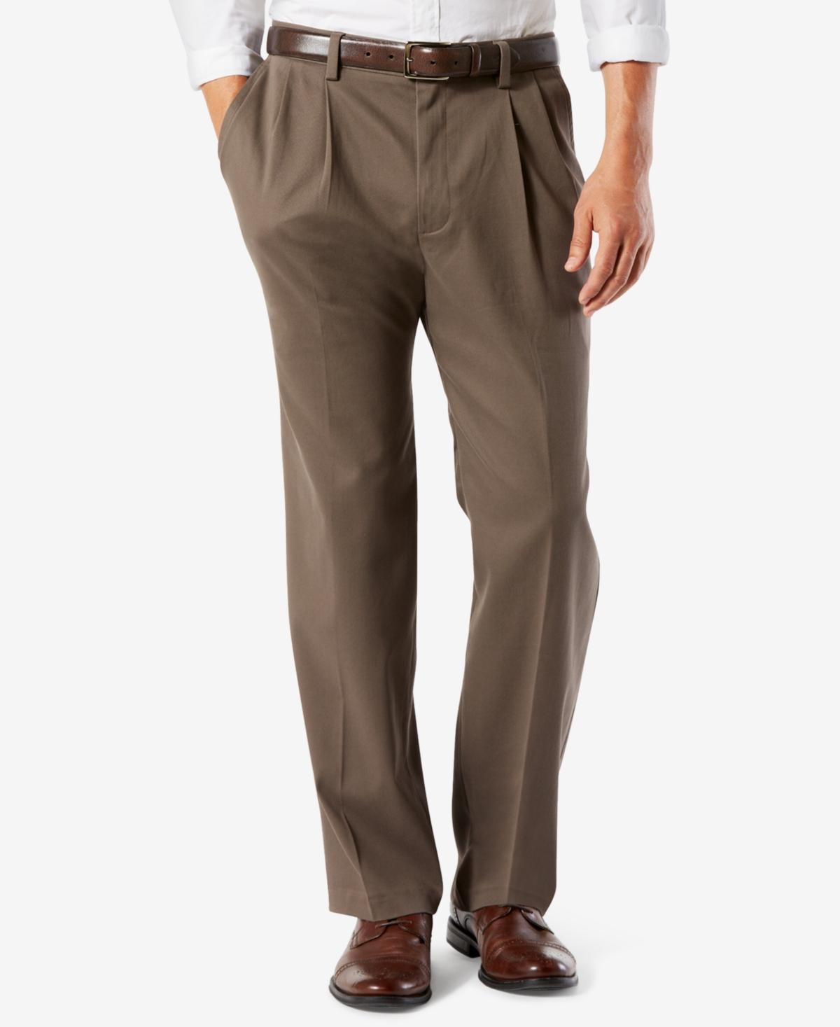 Big & Tall Dockers® Stretch Easy Khaki Classic-Fit Flat-Front Pants, Men's, Size: 48X30, Black Product Image