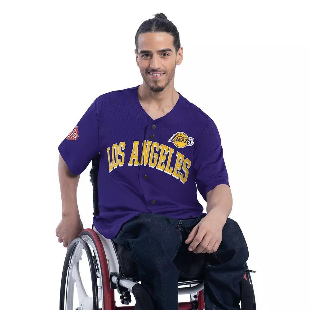 Men's G-III Sports by Carl Banks Purple Los Angeles Lakers Adaptive Star Player Fashion Baseball Jersey, Size: XL Product Image