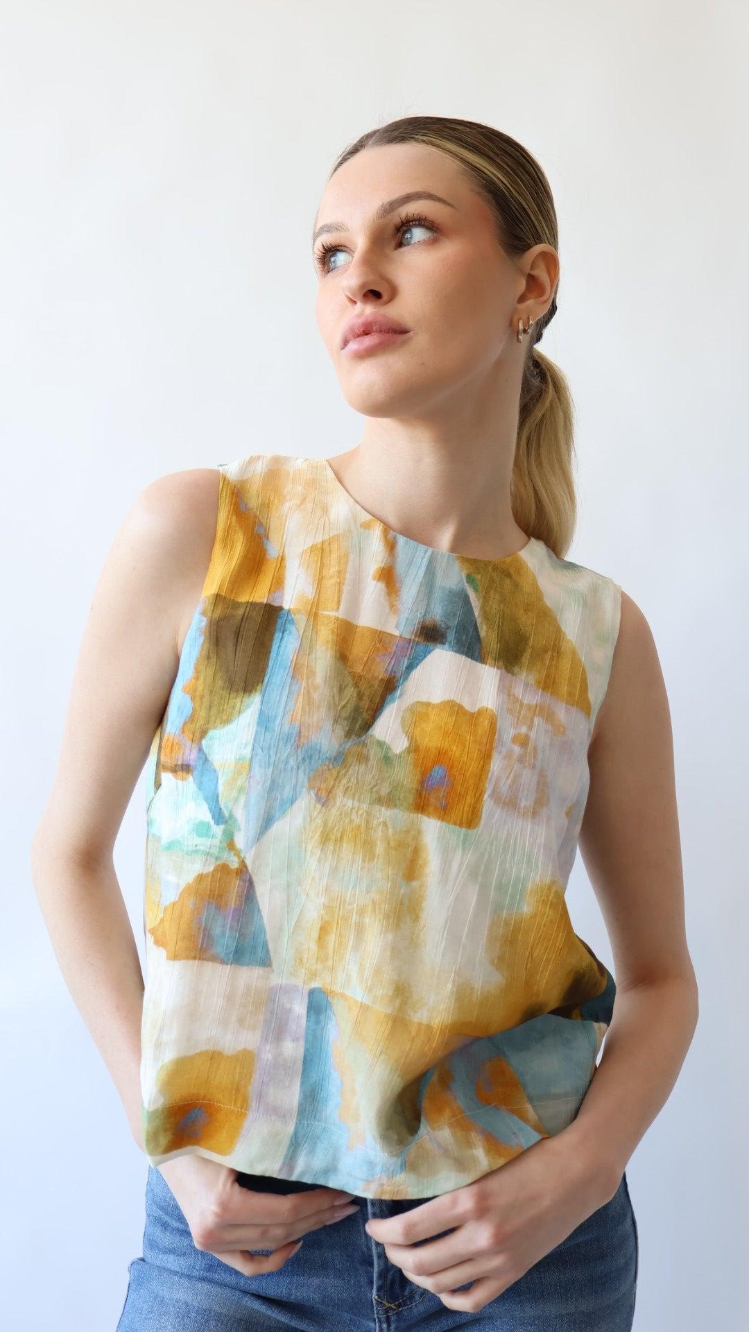 Print Sleeveless Top Product Image
