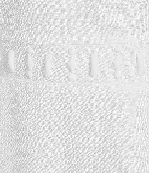 Kasper Round Neck Cap Sleeve Multi Seam Linen Blend Sheath Dress Product Image