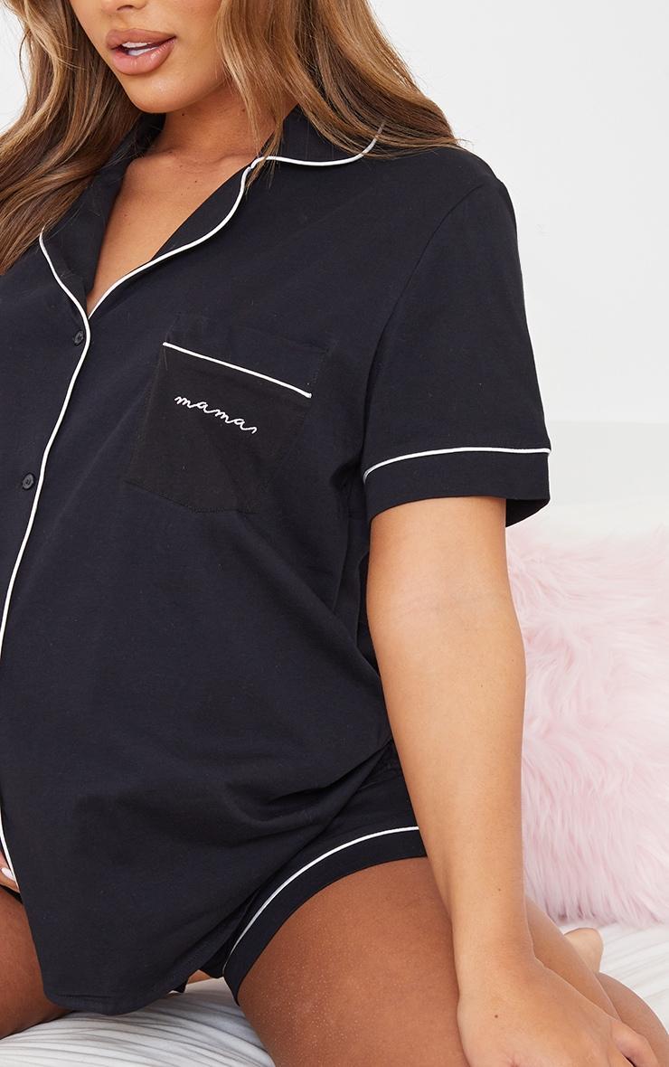 Maternity Black Button Mama Pj Top Product Image