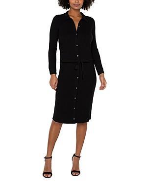 Liverpool Los Angeles Button Front Long Sleeve Knit Shirt Dress Women's Sweater Product Image