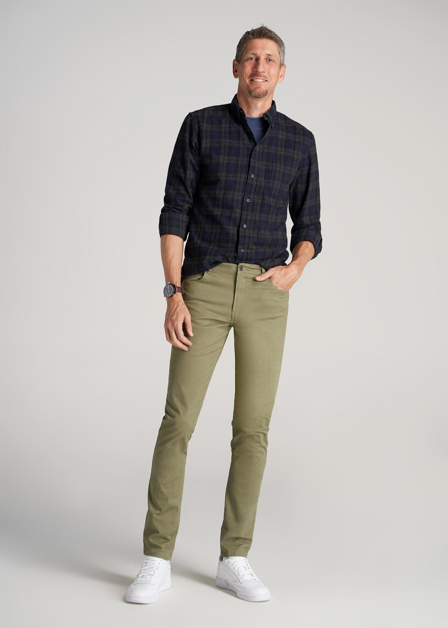 Carman TAPERED Fit Five Pocket Pants for Tall Men in Soft Beige Product Image