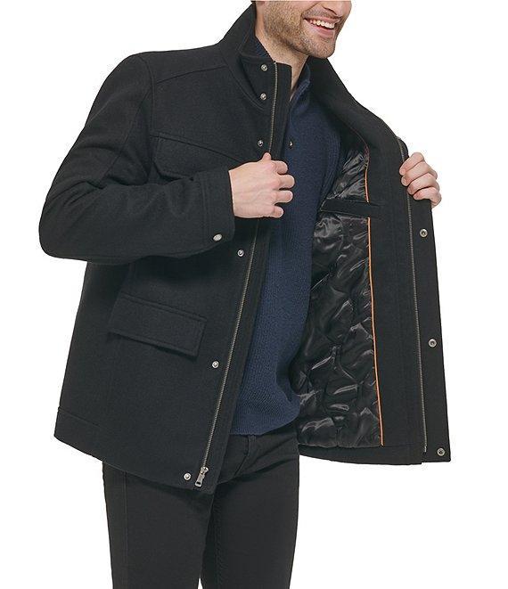 Cole Haan Long Sleeve Multi-Pocket Field Wool Blend Coat Product Image