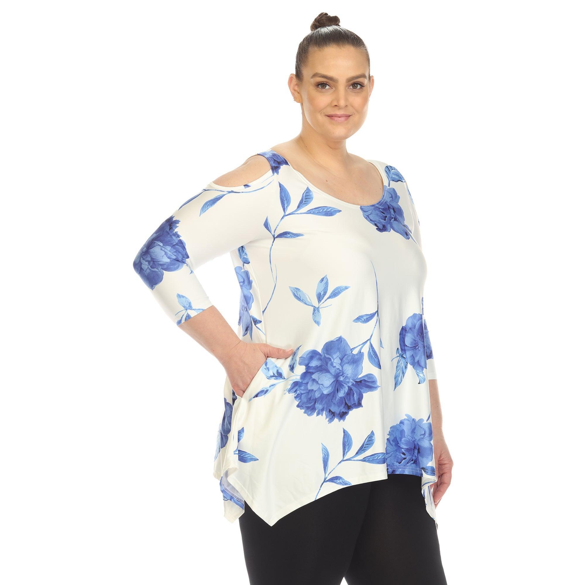 Floral Printed Cold Shoulder Tunic - Plus Product Image