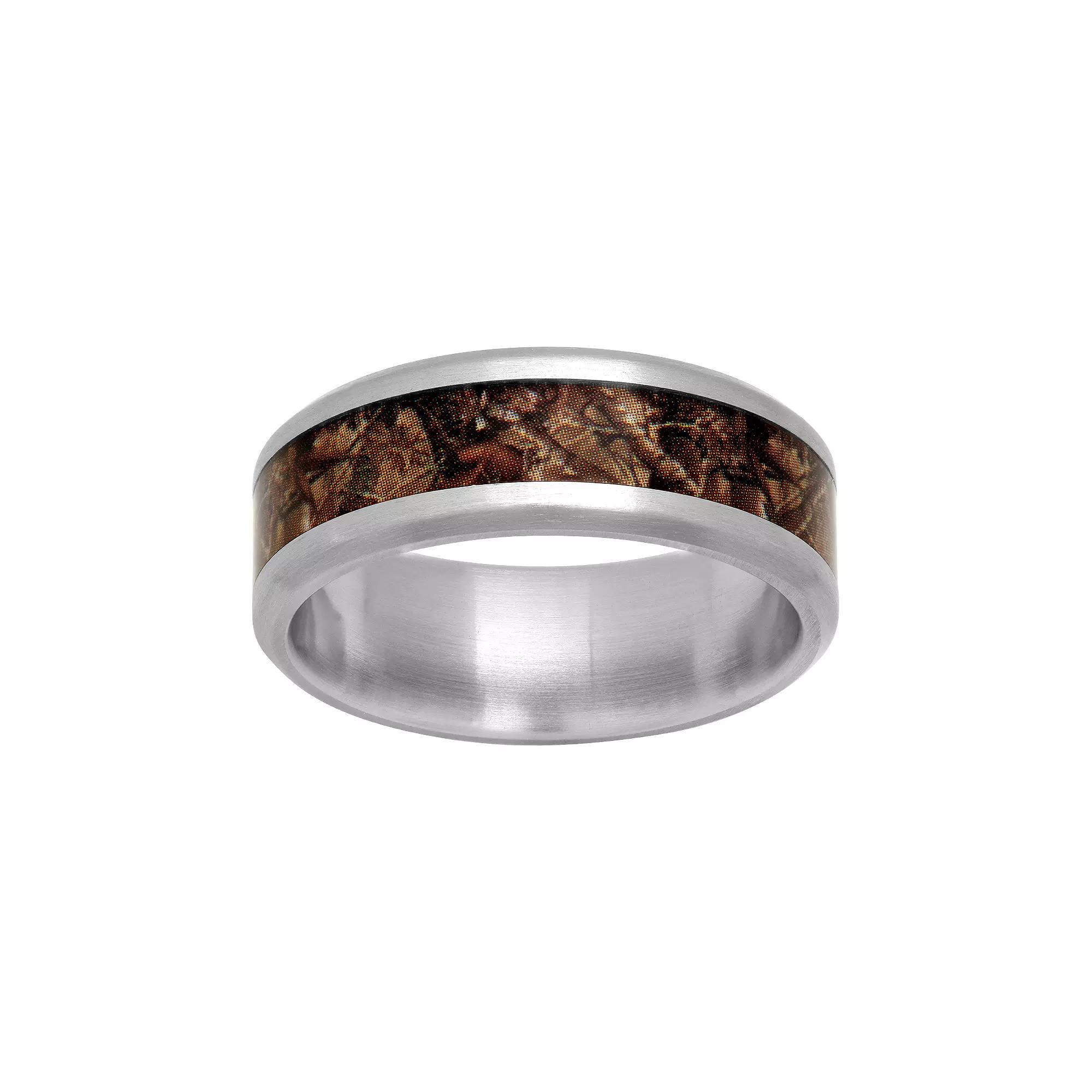Men's Stainless Steel Camouflage Ring, Size: 9, Two Tone Product Image