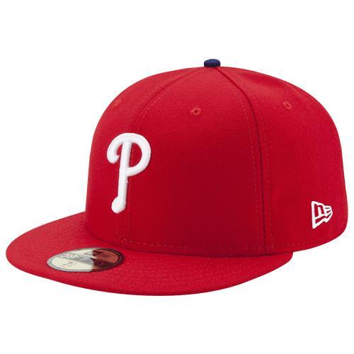 Men's New Era Red Philadelphia Phillies Game Authentic Collection On-Field 59FIFTY Fitted Hat, Size: 7 Product Image