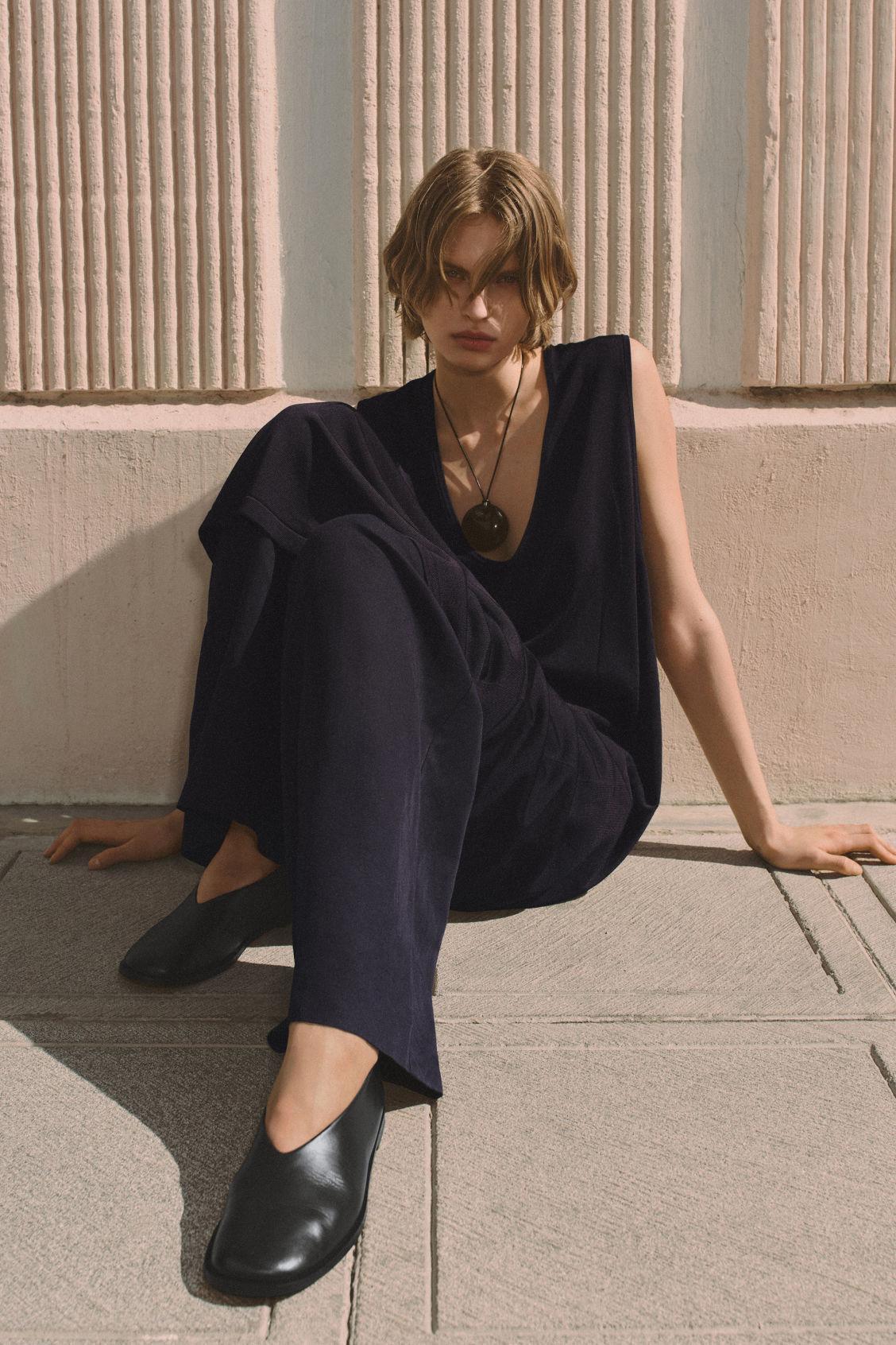 KNITTED COTTON MIDI DRESS Product Image