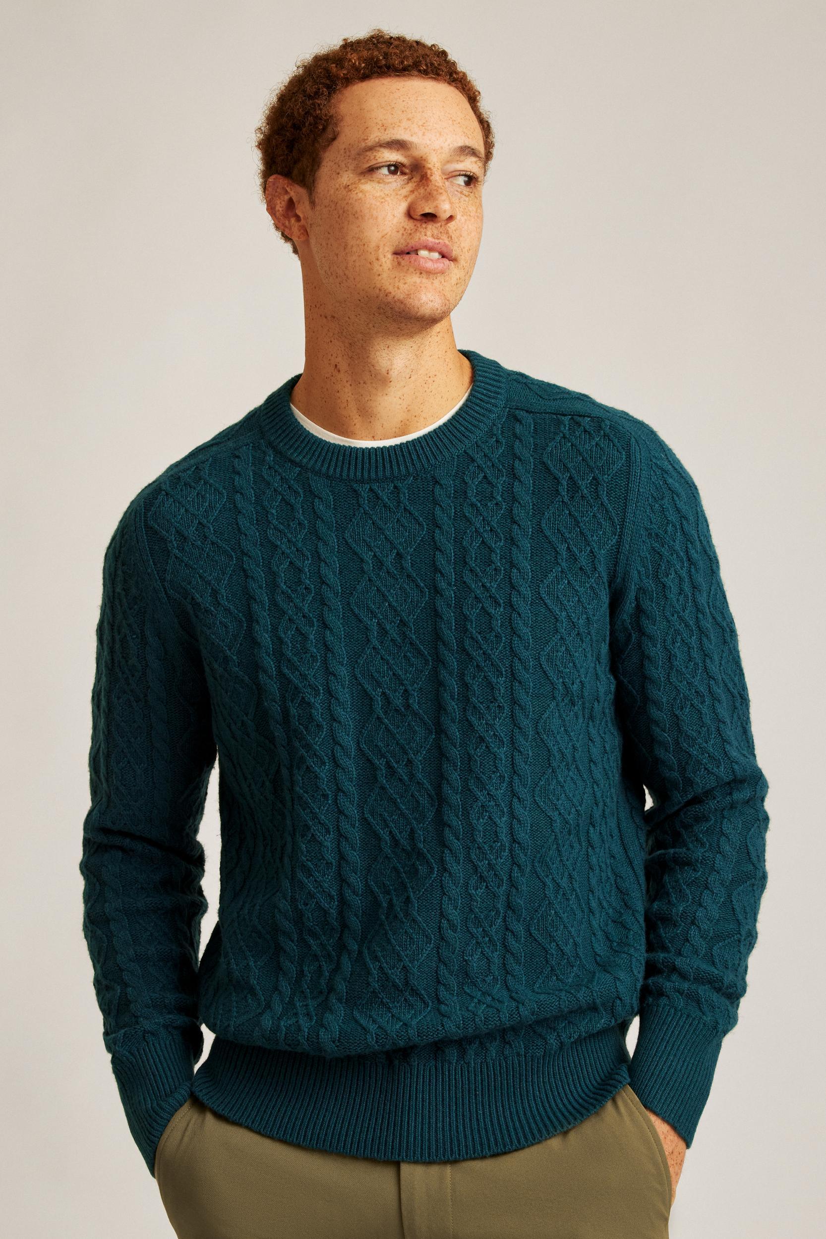 Midweight Cable Crew Neck Sweater Product Image