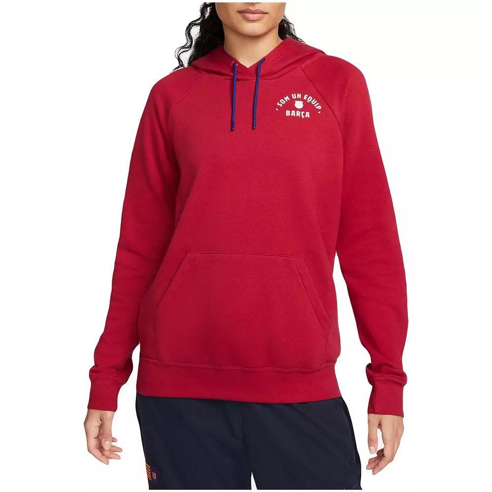 Women's Nike Red Barcelona Essential Raglan Pullover Hoodie, Size: XS, Bar Red Product Image