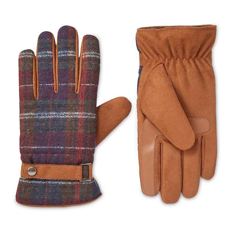 Men's isotoner Quilted Microsuede Water Resistant and Touchscreen Gloves, Size: Large, Navy Blue Product Image