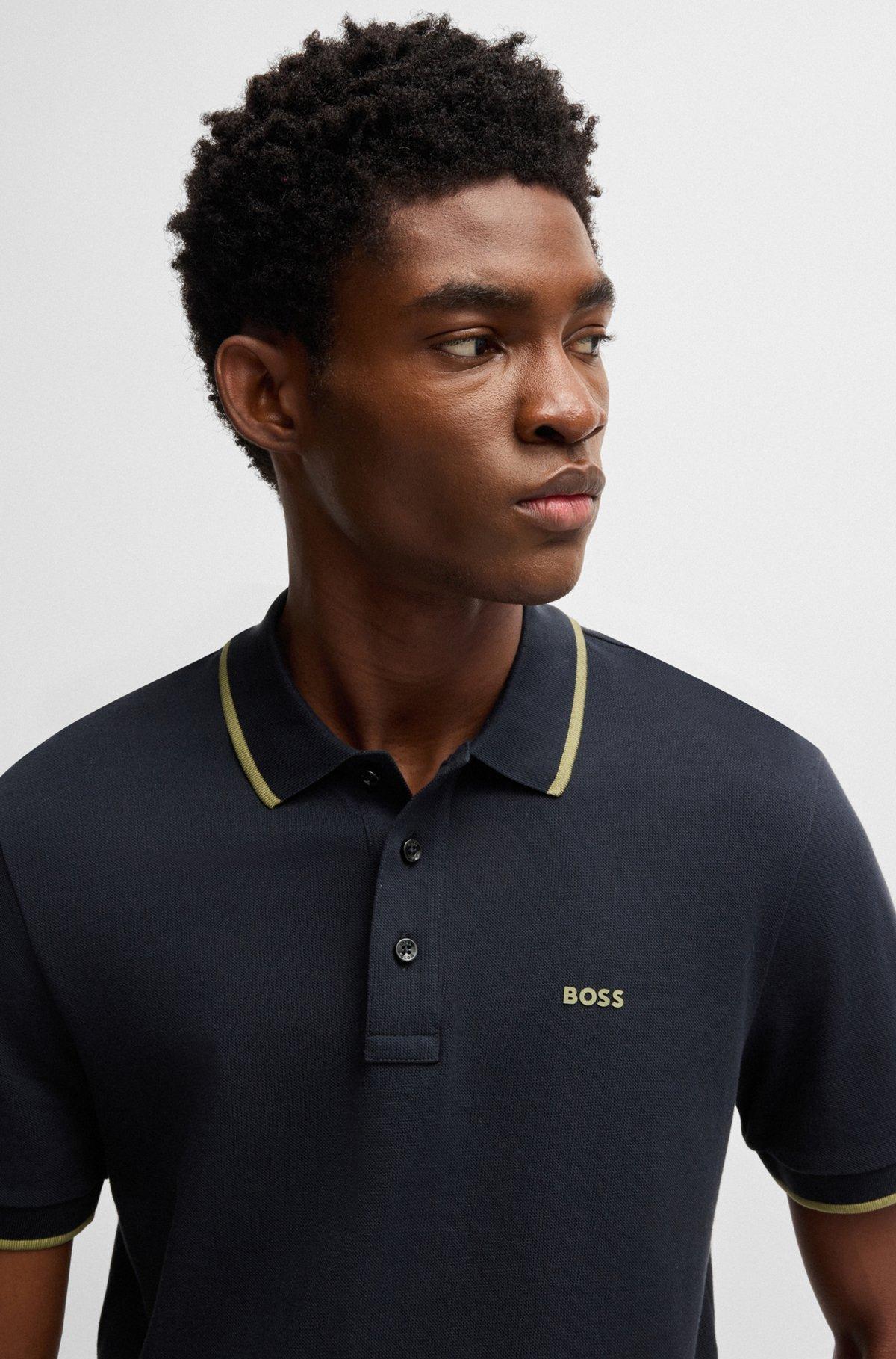 Cotton-piqué polo shirt with logo detail Product Image