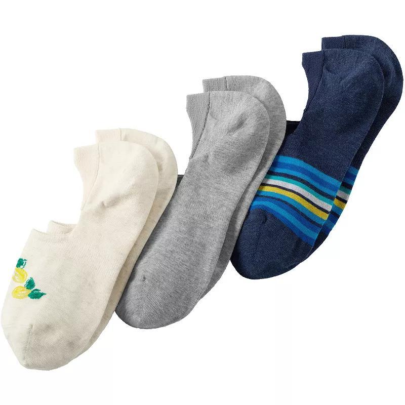 Women's Lands' End 3-Pack No-Show Socks, Size: Small-Medium, Variegated Stripe Product Image