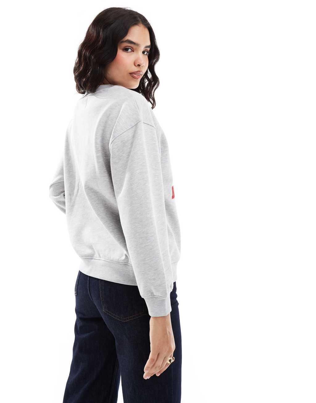 Stradivarius STR nyc sweatshirt in gray Product Image