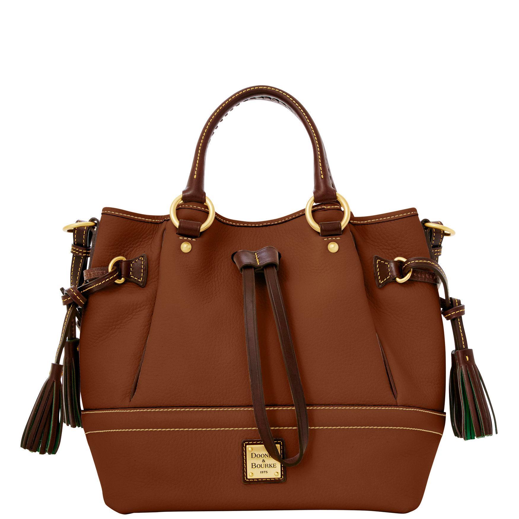 Dooney & Bourke Womens Florentine Buckley Leather Satchel Bag in Chestnut Product Image