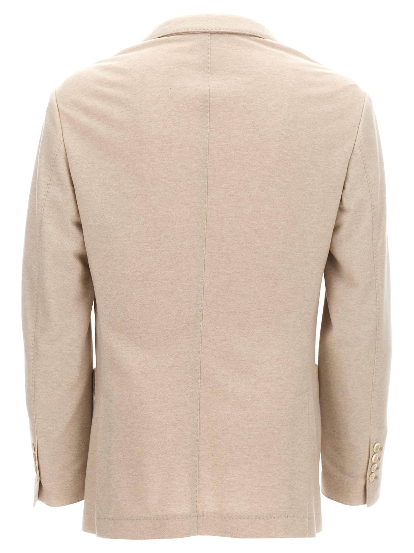 BRUNELLO CUCINELLI Single-breasted Cashmere Blazer In Beige Product Image