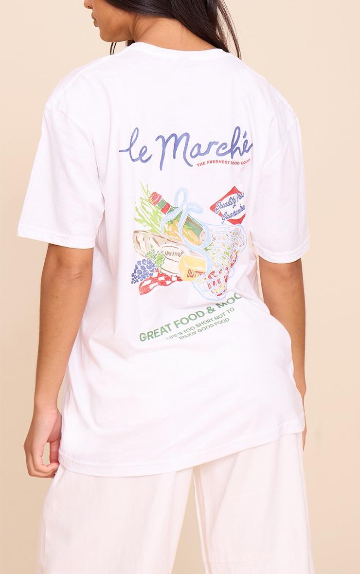 White Le Marche Graphic Oversized T-shirt Product Image