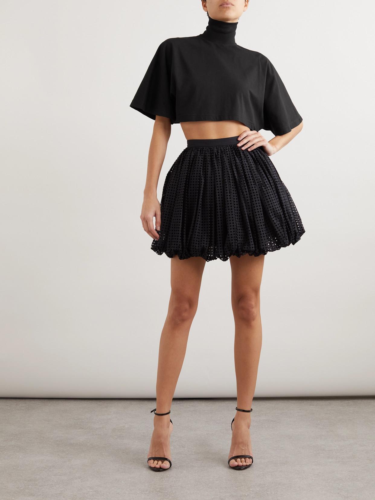 ALAÏA Black Highneck T-shirt In 995 - Noir Alaia Product Image