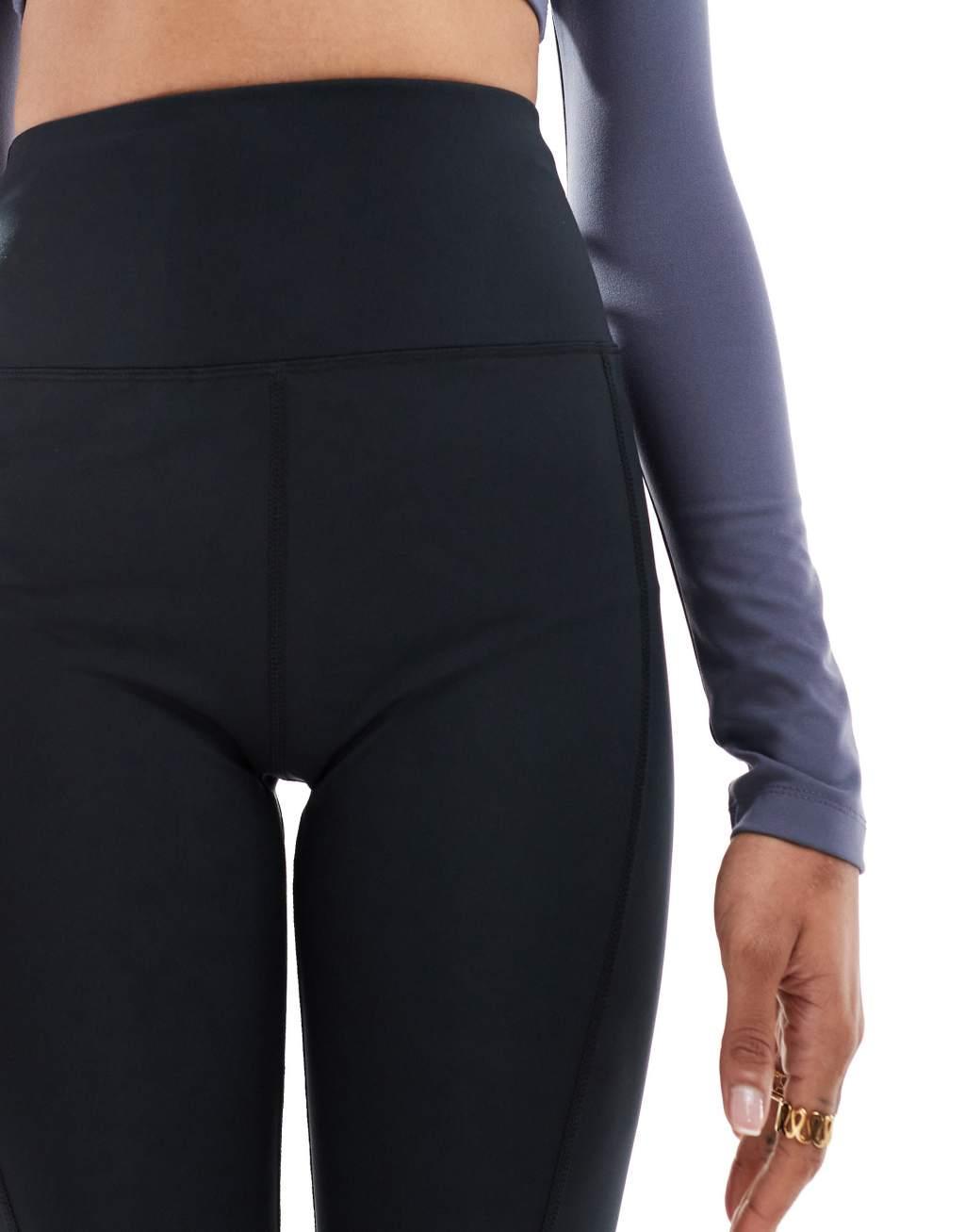 4505 Tall Icon running tie waist gym leggings with phone pocket in black  Product Image