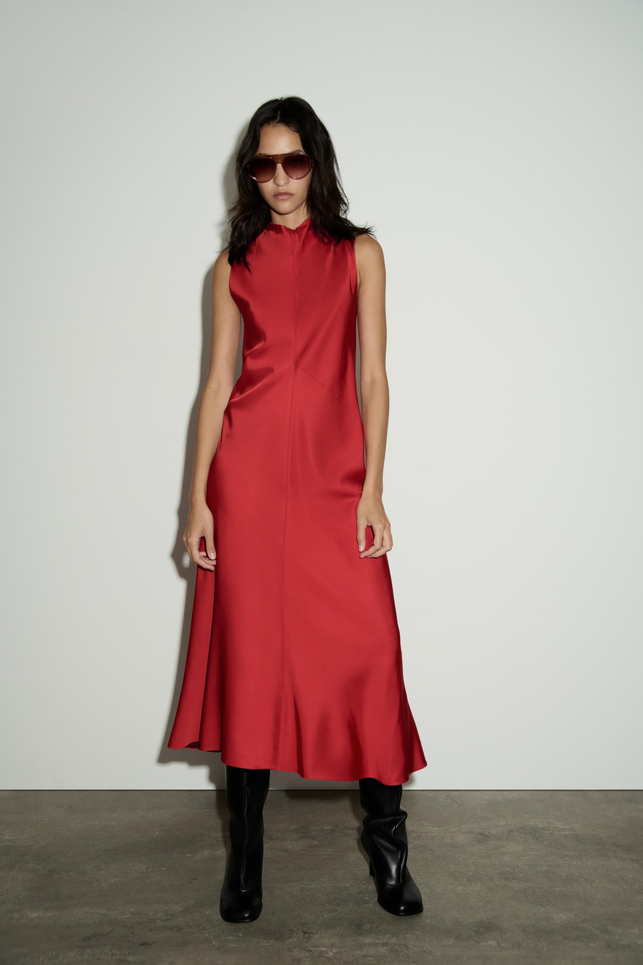 SATIN EFFECT DRESS ZW COLLECTION Product Image