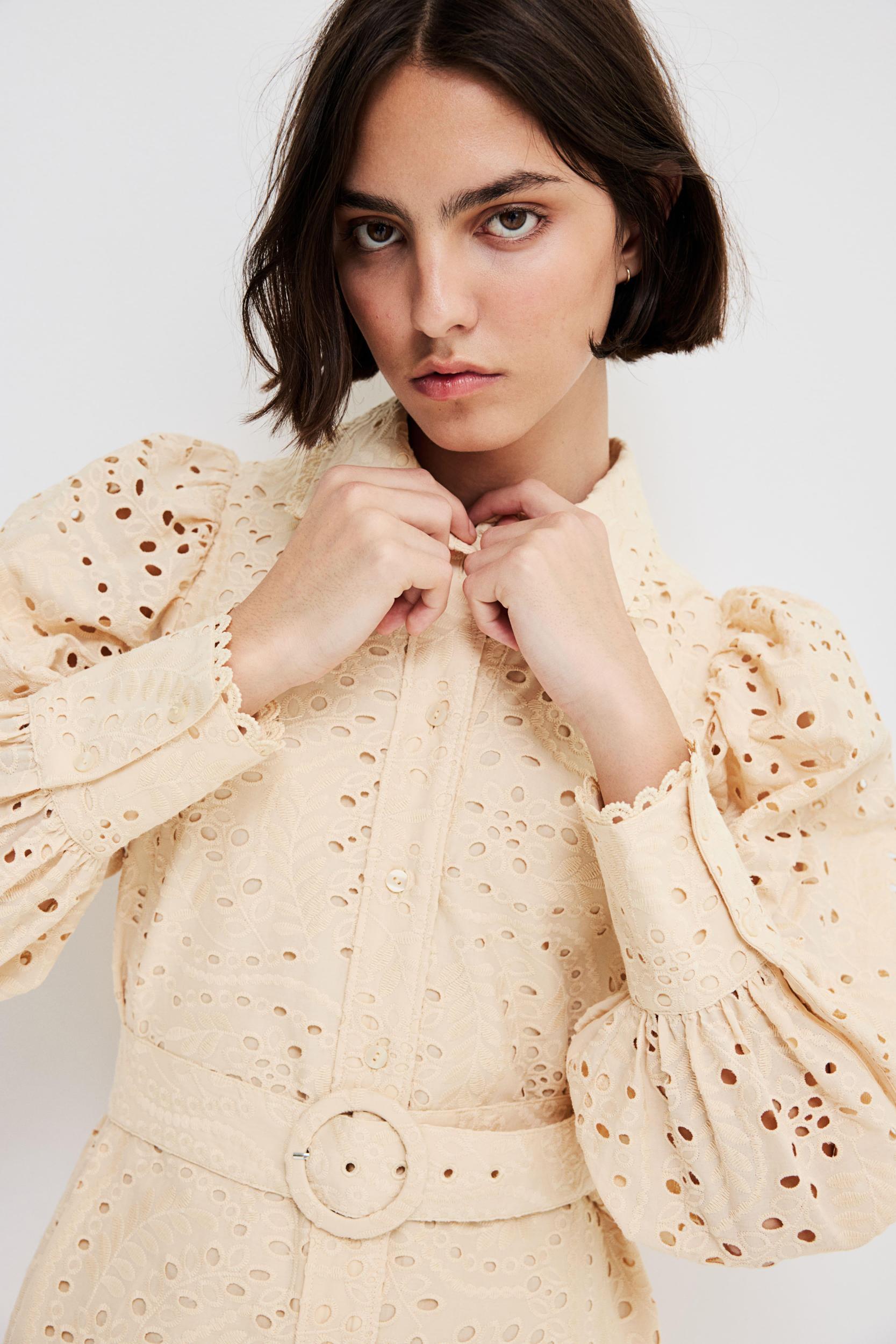 Eyelet Embroidered Shirt Dress Product Image