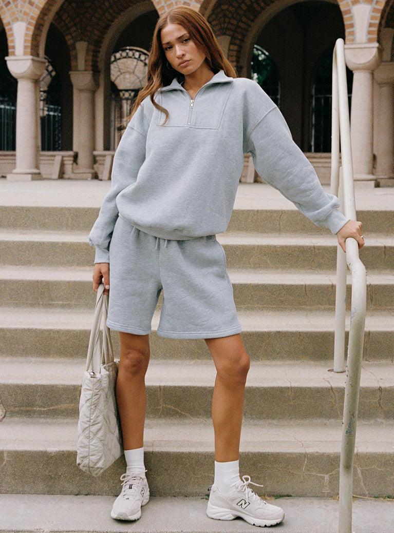 Dream Fleece Quarter Zip Sweatshirt Grey Marle Product Image