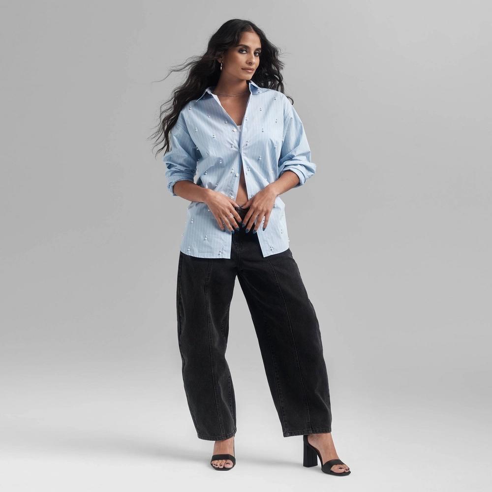 Women's Mid-Rise Barrel Leg Jeans - Future Collective Product Image