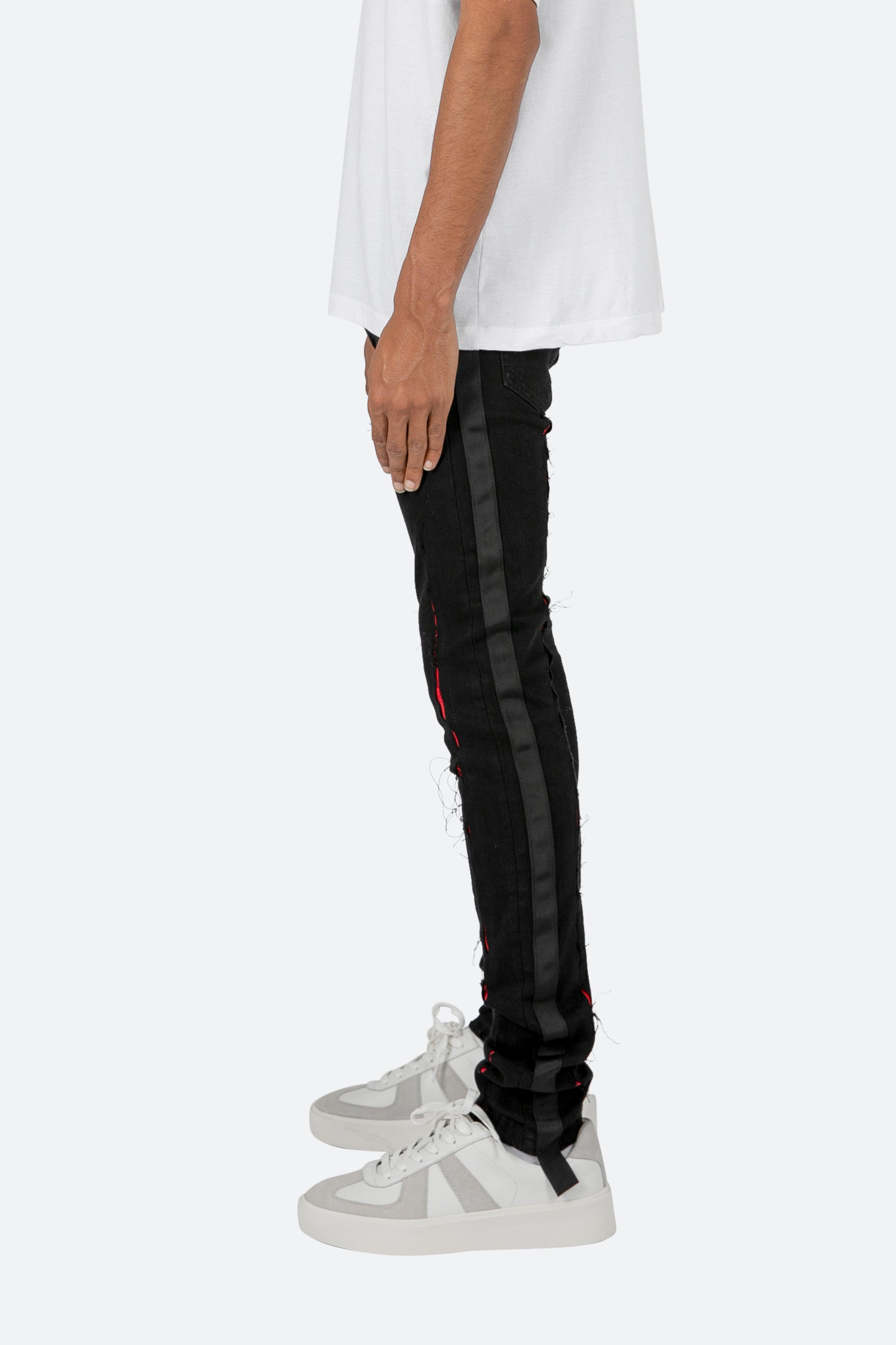 X412 Lava Skinny Denim - Black/Red Product Image